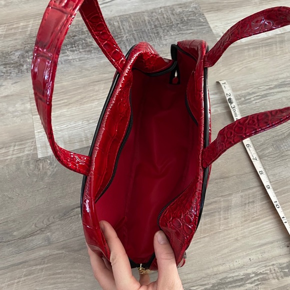 Red Vegan Alligator Handbag - Picture 2 of 3